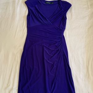 Blue Cap Sleeve Midi dress